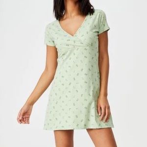 Cool Mint Floral Mini Summer Dress